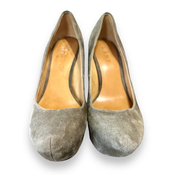 L.A.M.B. Gray Suede Wedge Pumps 8.5 - Picture 2 of 8